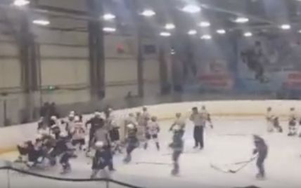 В России юные хоккеисты устроили жестокую массовую драку во время матча