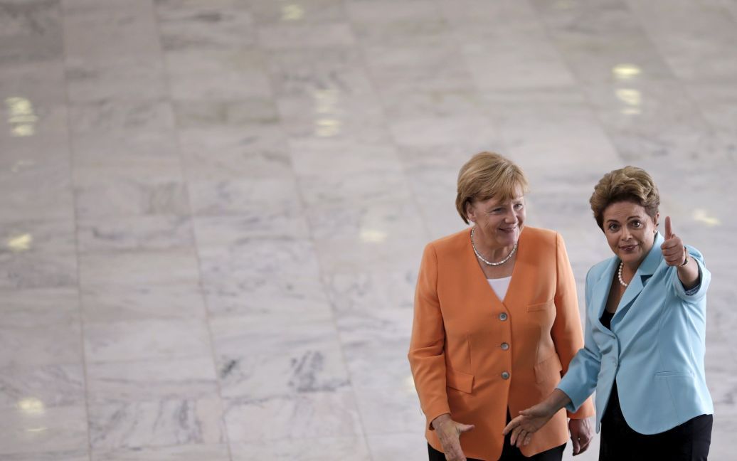 Канцлер Германии Ангела Меркель и президент Бразилии Дилма Руссефф во время встречи в Бразилиа. / © Reuters