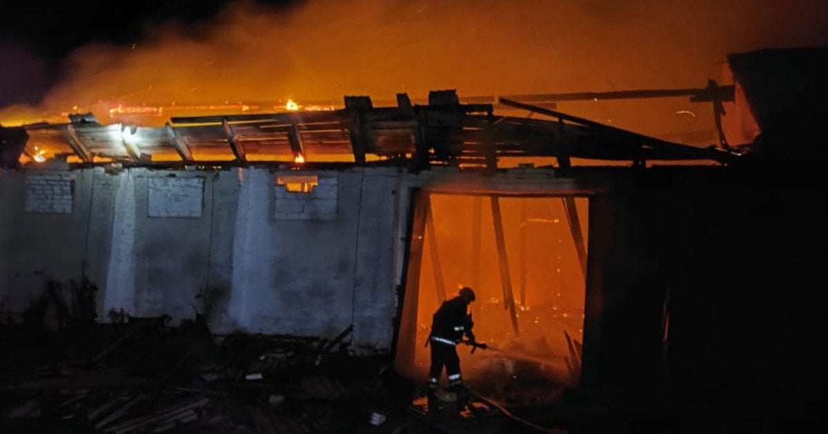 Russian drone attack on Chernihiv region /