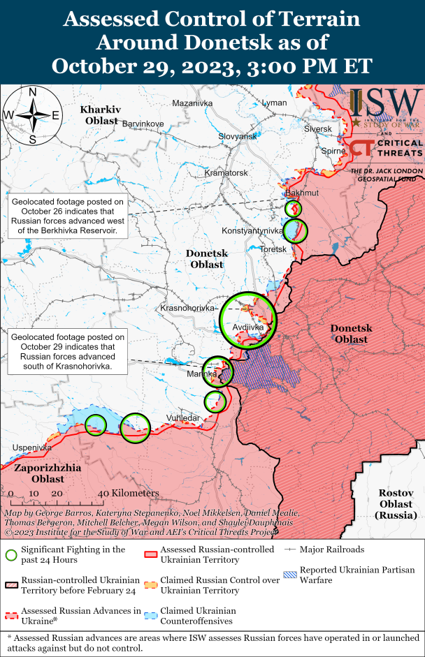 Карта бої ISW. Бахмут.