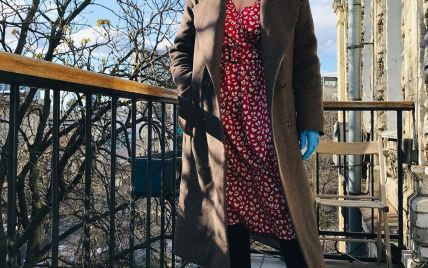 В платье с принтом, респираторе и резиновых перчатках: Соломия Витвицкая продемонстрировала новый образ