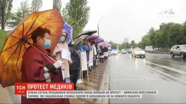 Несколько сотен работников психиатрической больницы Киева вышли на протест