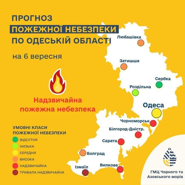 В Одесской области 6 сентября сохраняется пожарная опасность / © Укргидрометцентр