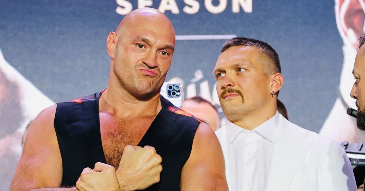 Тайсон Ф'юрі та Олександр Усик / Фото: x.com/trboxing