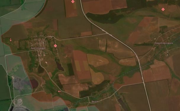 Место расположения Красногоровки на карте / © t.me/DeepStateUA