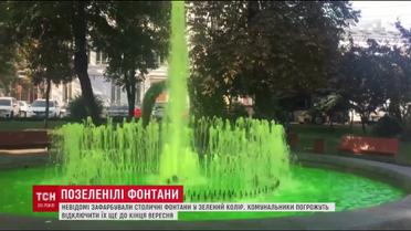 В столице позеленел фонтан