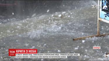 В Виннице выпал крупный град