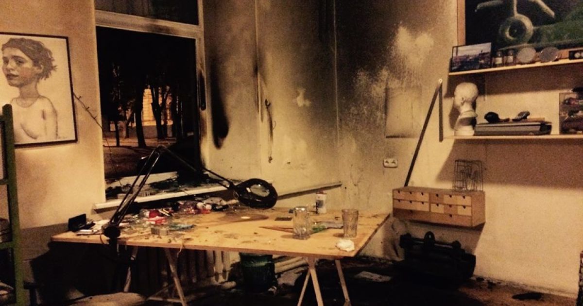 Последствия пожара в студии 3ZStudio.