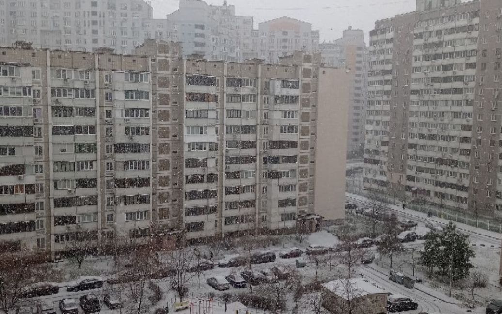 Снег на Позняках / © ТСН.ua