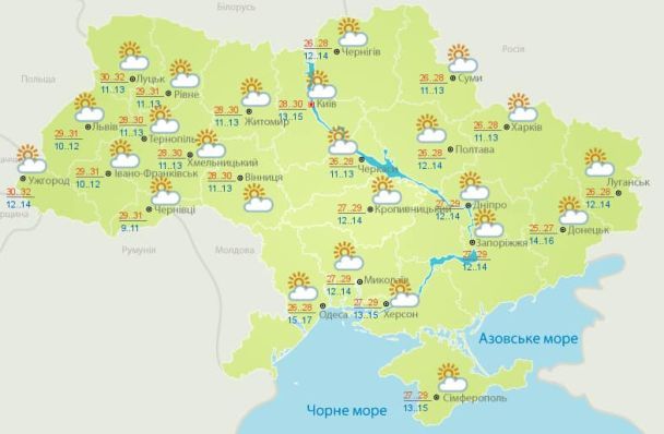 Прогноз погоди на неділю, 19 червня/Український гідрометеорологічний центр / ©
