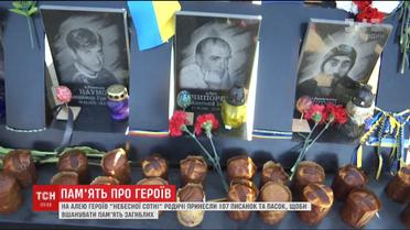 Вшанувати пам'ять: на Алею Героїв Небесної Сотні принесли 107 писанок та пасок