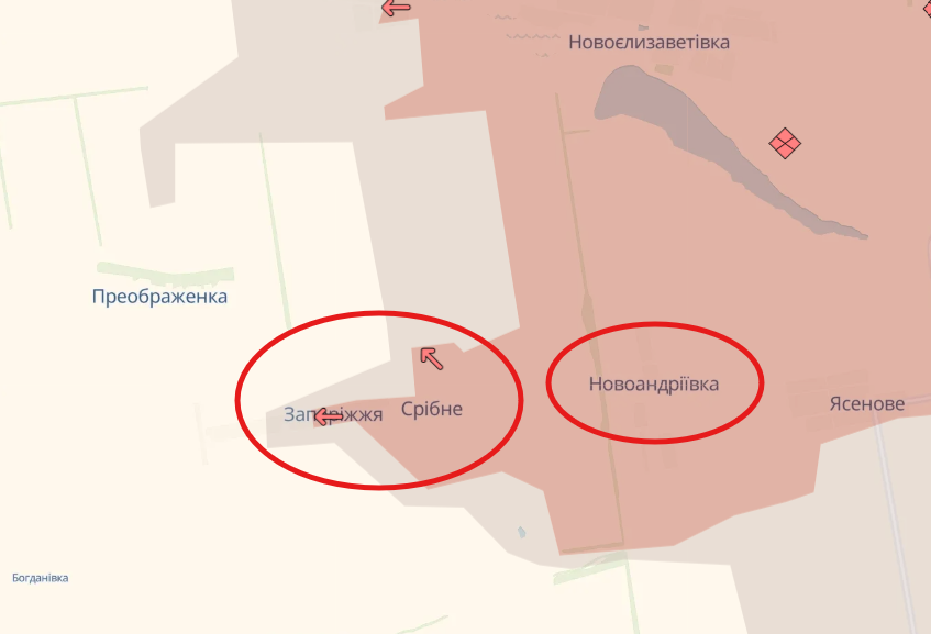 Просування росіян на Донеччині. Мапа DeepState. / © 