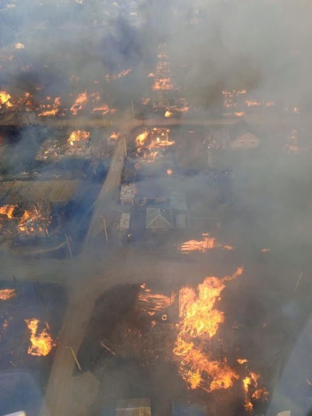 У Росії згоріло селище. Фото: російські пропагандисти / © 