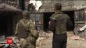 Восточный фронт. На Приазовье от взрывов снарядов загорелись дома