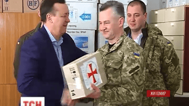 Міжнародний Орден Лицарів Тамплієрів Єрусалима привіз допомогу у Житомирський військовий шпиталь