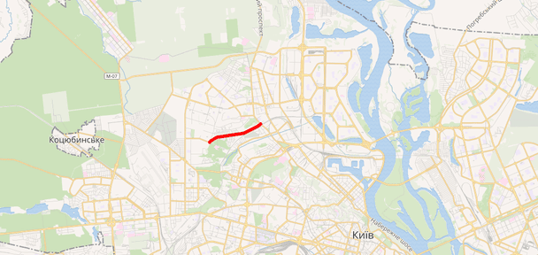 Улица Белицкая на карте Киева