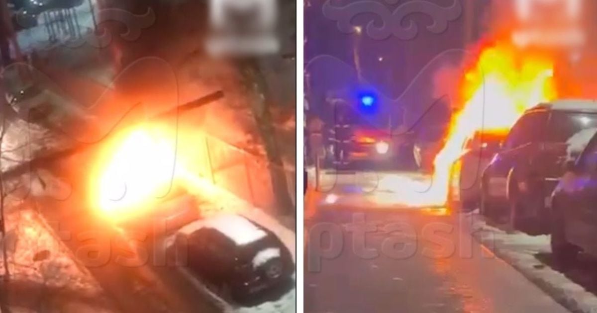 У Казані невідомий спалив авто працівника військкомату / Колаж