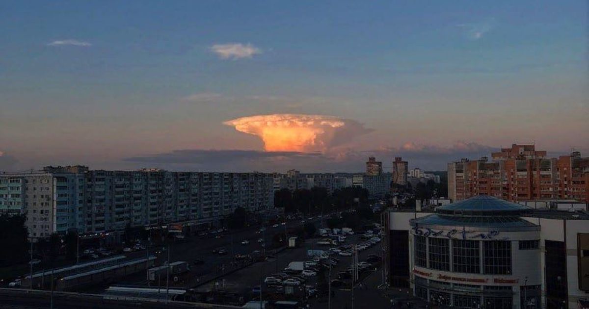 Росіян налякала хмара у вигляді ядерного гриба. ФОТО: російські тг-канали