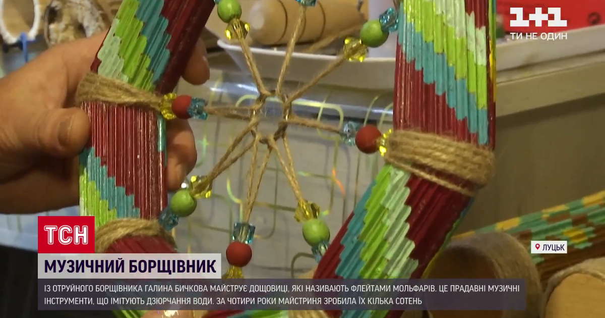 В Луцке мастер изготавливает из ядовитого борщевика музыкальные инструменты, имитирующие звук воды