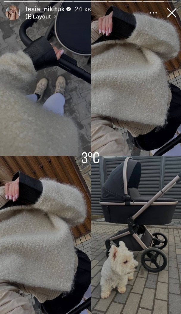Леся Нікітюк з сином і песиком / © instagram.com/lesia_nikituk