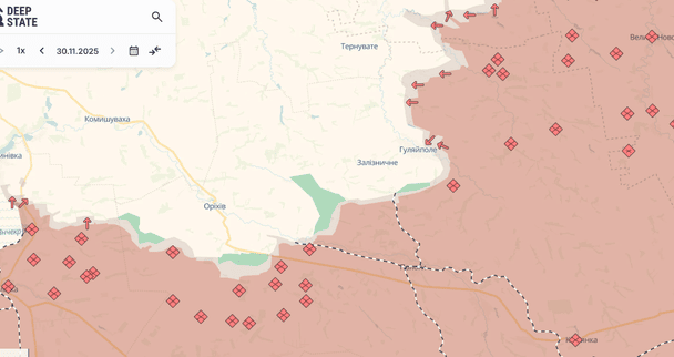 Оріхів і Гуляйполе на карті / © Deepstatemap