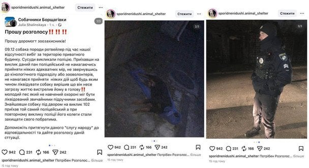 Скріншот з дописів про ймовірне правопорушення поліцейського.  / © соцмережі