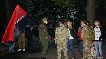Протест "Правого сектора" в Житомире. / © УНИАН