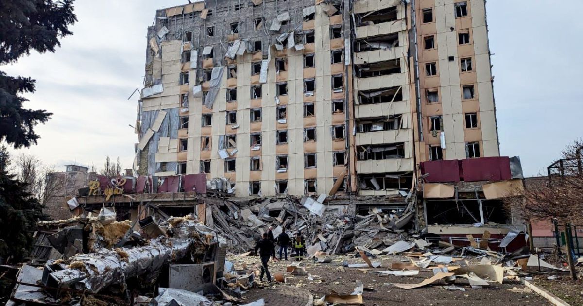The aftermath of the shelling of Kryvyi Rih, March 12
