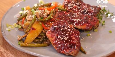 Рецепт: курица с овощами в медовой глазури