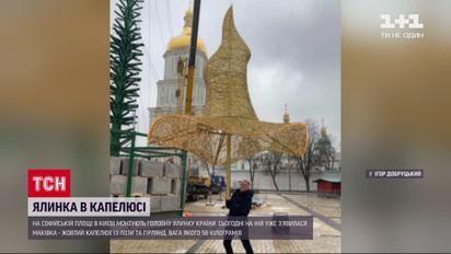 Ялинка в капелюсі: у центрі Києва монтують головне дерево країни