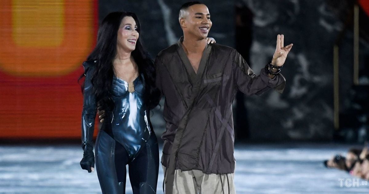 Шер и Оливье Рустен на показе Balmain