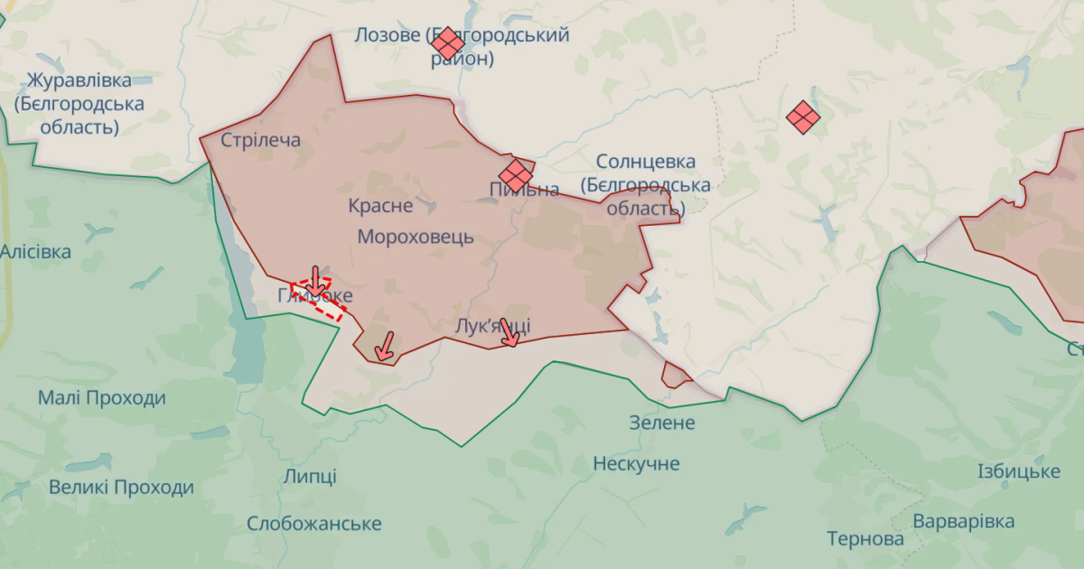 Село Глибоке на Харківщині/ Фото: deepstatemap