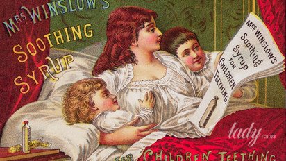 Винтажная реклама успокаивающего "Сиропа миссис Винслоу" для детей