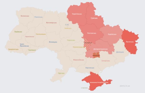 Повітряна тривога оголошена в Україні вночі 24 травня