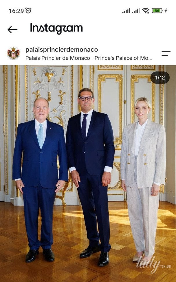 Князь Альбер II і княгиня Шарлін із паном Крістофом Лемуаном / © Instagram княжої родини Монако