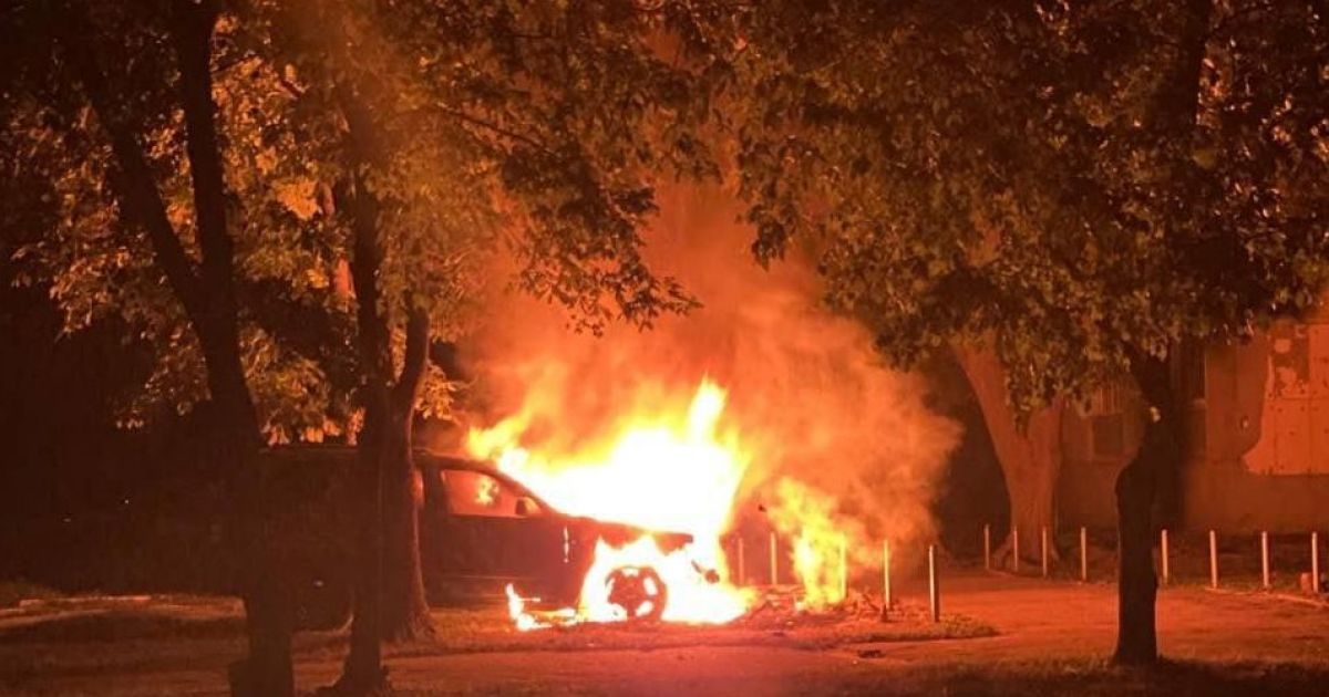 Поджог автомобиля ВСУ в Харькове