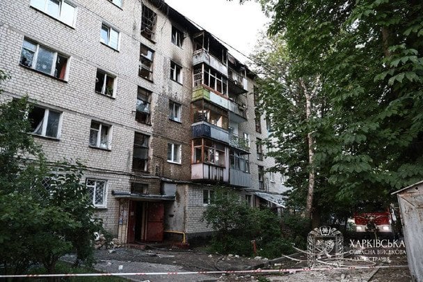 Наслідки удару ворожих дронів по Харкову / © Фото голови Харківської обласної державної адміністрації Олега Синєгубова