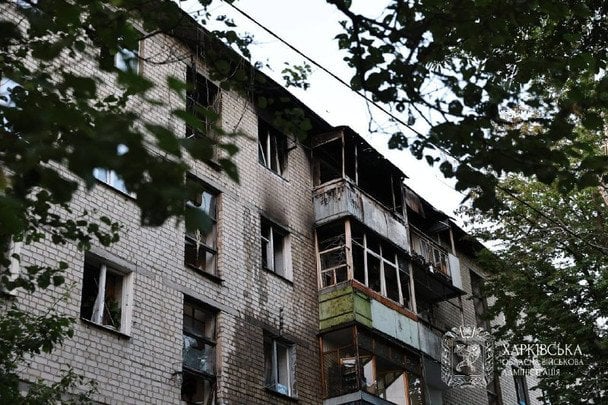 Наслідки удару ворожих дронів по Харкову / © Фото голови Харківської обласної державної адміністрації Олега Синєгубова