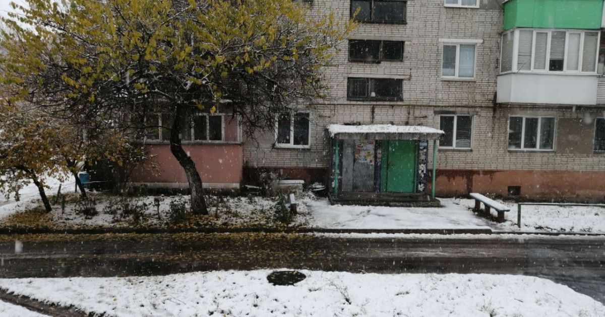 Сніг у Шостці / © ТСН.ua