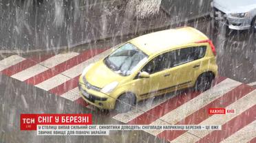 У Києві йшов лапатий березневий сніг