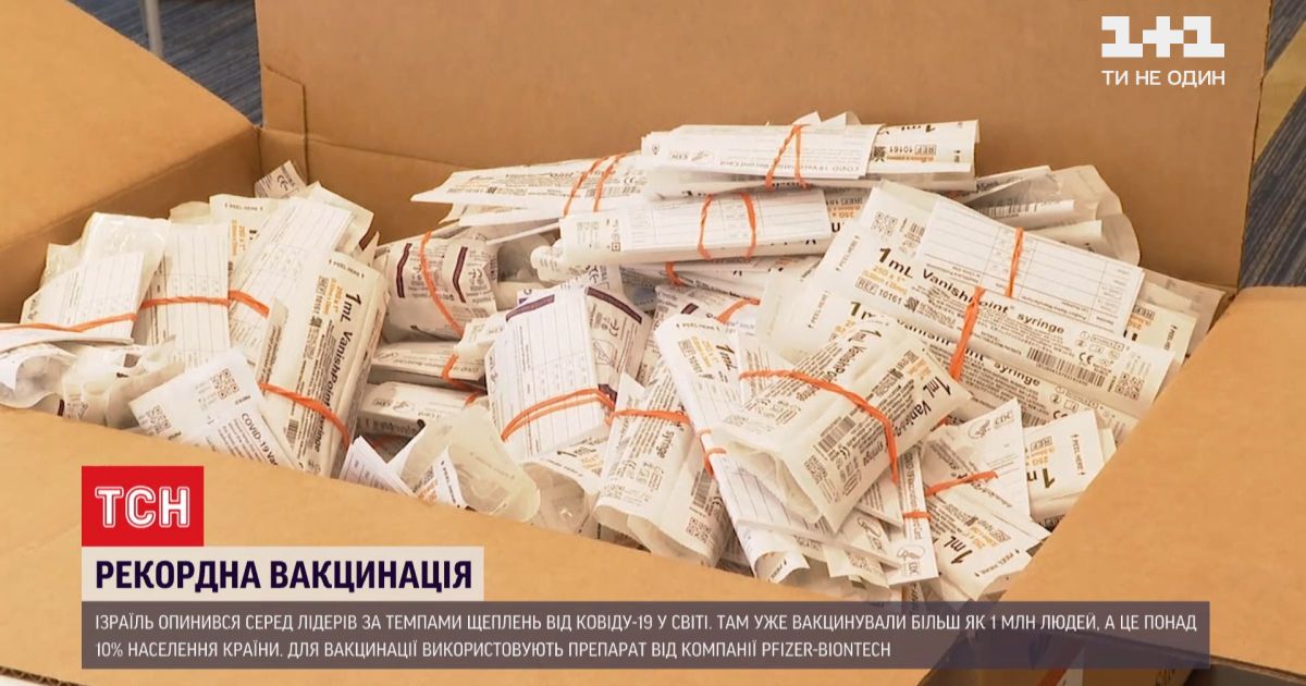 Ізраїль став лідером за темпами щеплень від COVID-19 у світі, за ним Бахрейн та Велика Британія