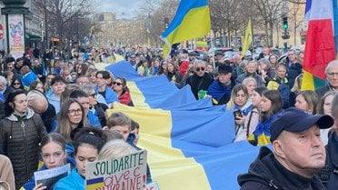 Акція на підтримку України в Франції. Фото: Посольство України у Франції