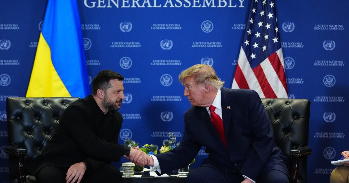 Дональд Трамп і Володимир Зеленський на сьогоднішній зустрічі, 22 вересня