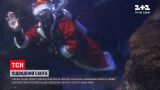 У Німеччині дайвер у костюмі Санти занурився на дно одного з найбільших акваріумів