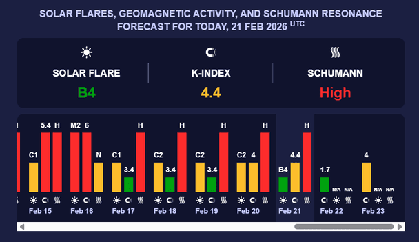 Магнітна буря 22 лютого. Фото: Мeteoagent.