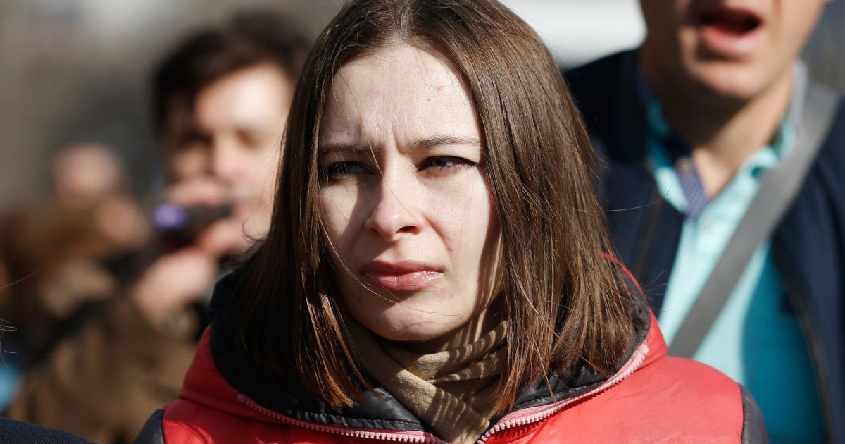 На акцию поддержки Савченко пришла только что освобожденная заложница "ЛНР" Варфоломеева