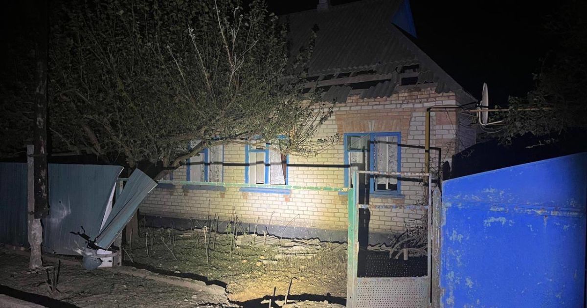 A damaged house in Nikopol after the attack of the occupiers / Photo: Serhiy Lysak, Head of the Dnipropetrovsk Regional Military Administration