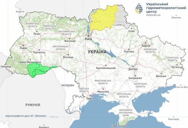 Попередження про небезпечні гідрологічні явища / © Укргідрометцентр