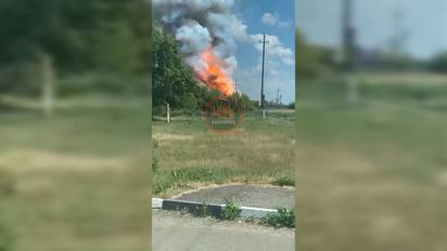 В Белгородской области РФ во время воздушной тревоги загорелся склад боеприпасов