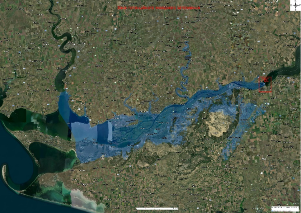 Імовірний сценарій затоплення прилеглих до ГЕС територій / ©